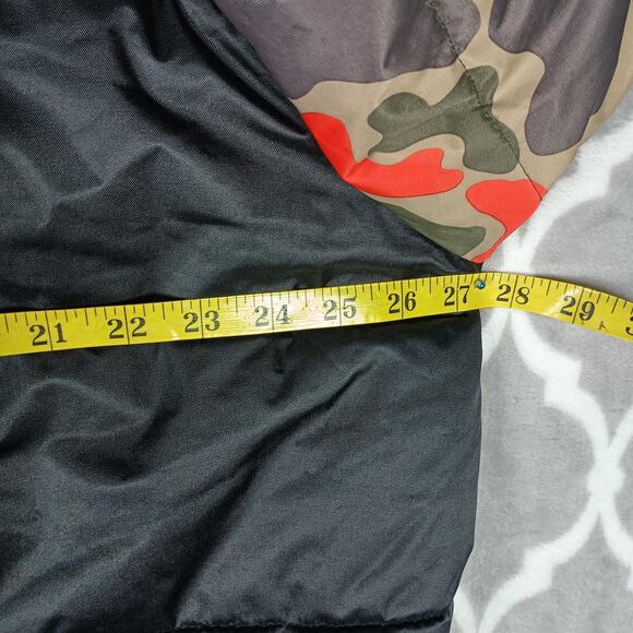 Members Only Jacket Mens XL Camo Black Hooded Faux Fur Lined Puffer Coat Warm - Picture 6 of 14